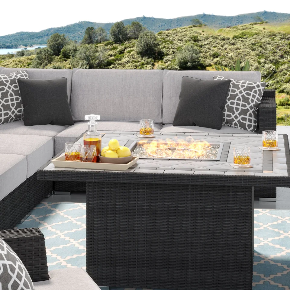 Sirio Niko 9-piece Fire Outdoor Patio Seating Set | Costco