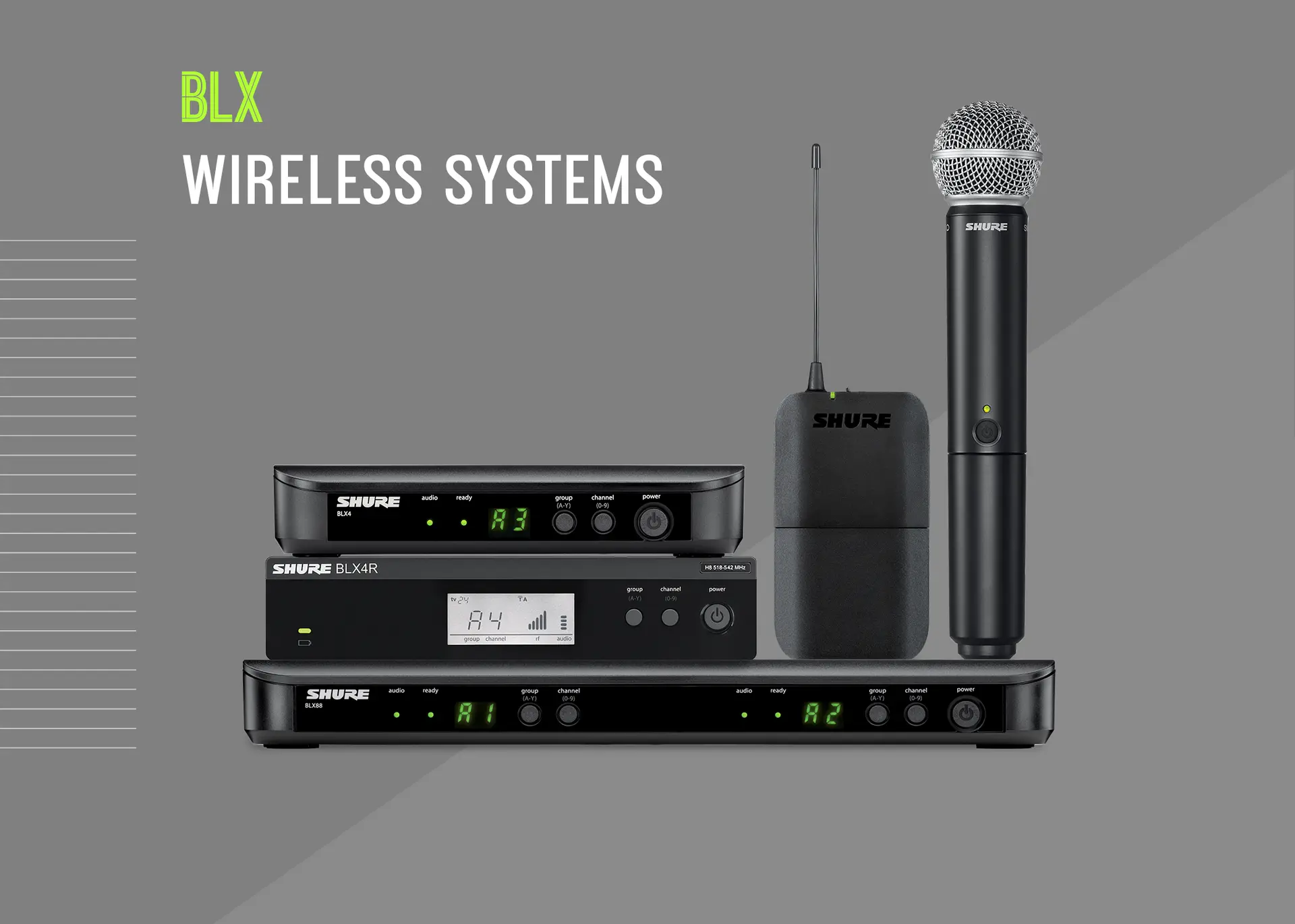 Shure BLX Wireless System BLX24R/SM58 | Overview, Specs, Details | SHI
